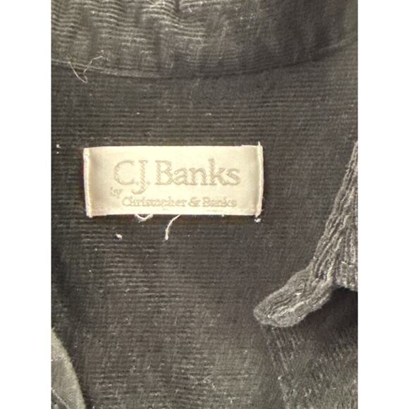 Women’s CJ Banks Black Ribbed Velvet Firework Patterned Button up Sz XL - Picture 2 of 4